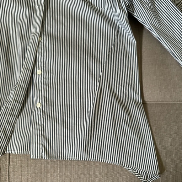 Donna Karan New York Cold Shoulder Striped Button Down - Size S - Picture 9 of 10